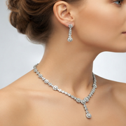 Premium 925 Silver Necklace & Earrings Set for Women